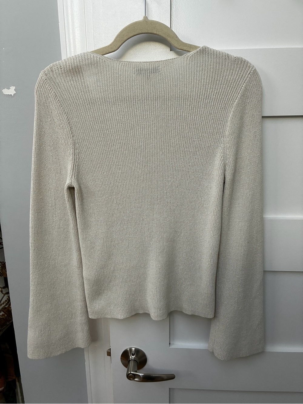Madewell Cream V-Neck Ribbed Sweater - Picture 8 of 9